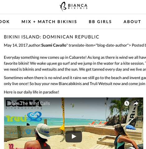 Suami Cavallo talks about living in a bikini and wetsuit in The Dominican Republic