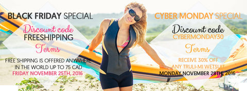 Black Friday and Cyber Monday sale by Truli Wetsuits