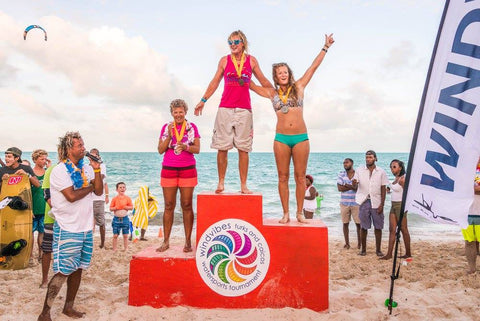 Freestyle Competition with Truli Girls Irina Korolkevichi in third place and Cesca Peirce in second place - Windvibes 2016
