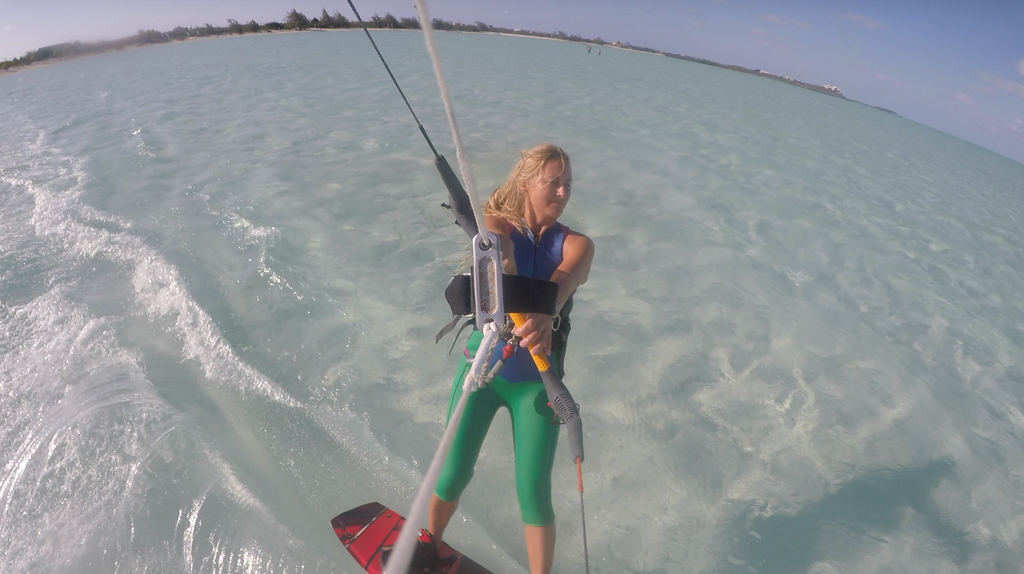 Sexy women's wetsuit. Mia Toose testing the new Truli-Capri prototype by Truli Wetsuits
