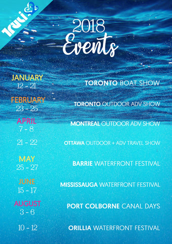 2018 Truli Wetsuits Event Schedule