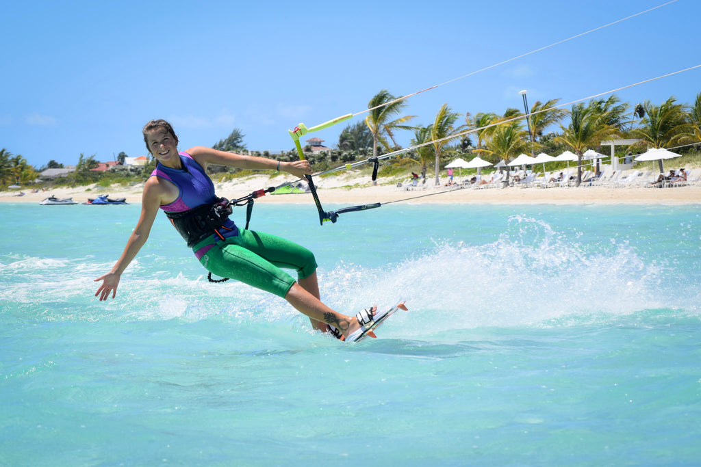 Janna Olsson Kiteboarding in a Truli-Capri